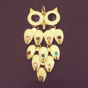 Gemstone Owl Necklace Ornament